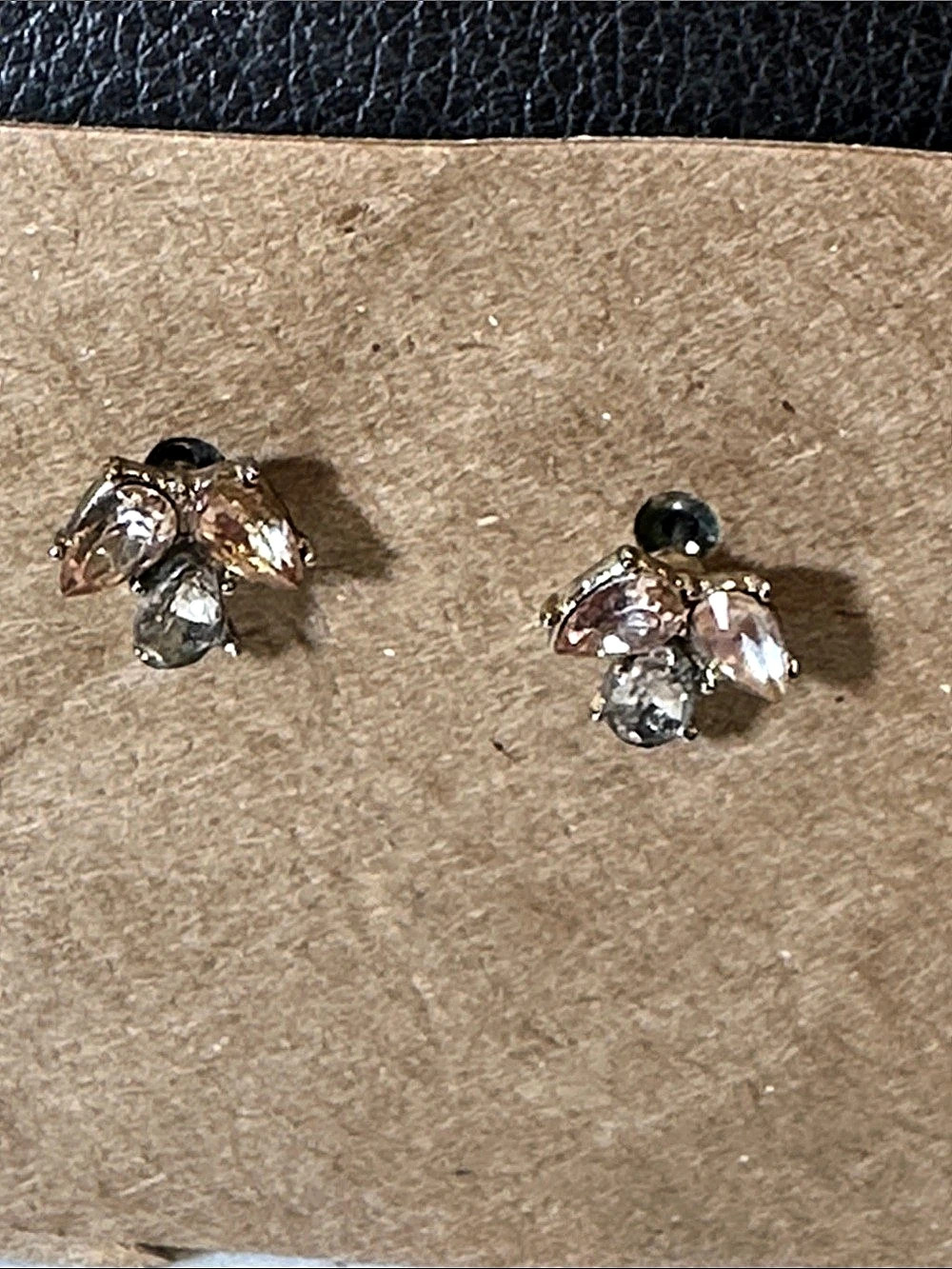 Mixed Stone Cluster Stud Earrings Crystal Flower Stud Earrings